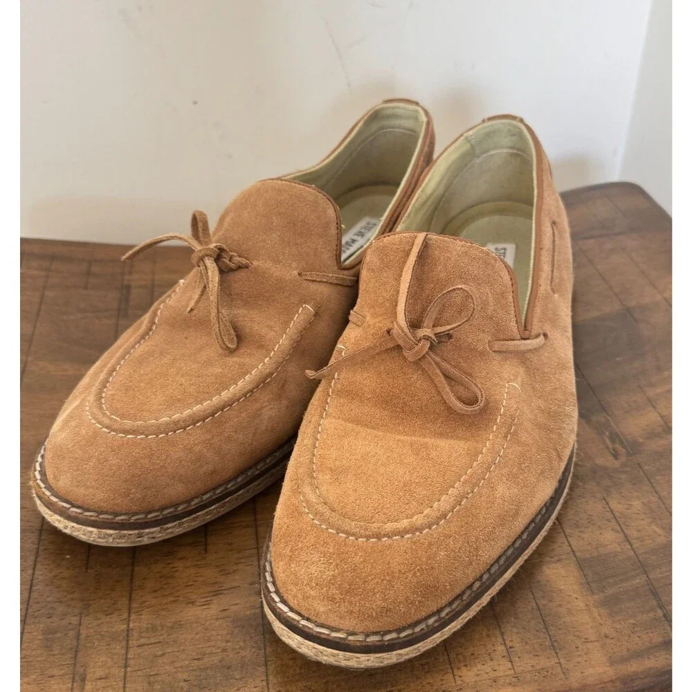Steve Madden Suede Slip On Loafers Men's Size 8.5 Brown Moc Toe Casual Shoes